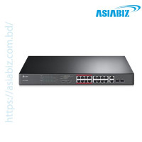 TP-Link TL-SL1218MP 16-Port + 2-Port Gigabit Rackmount Switch with 16-Port PoE+